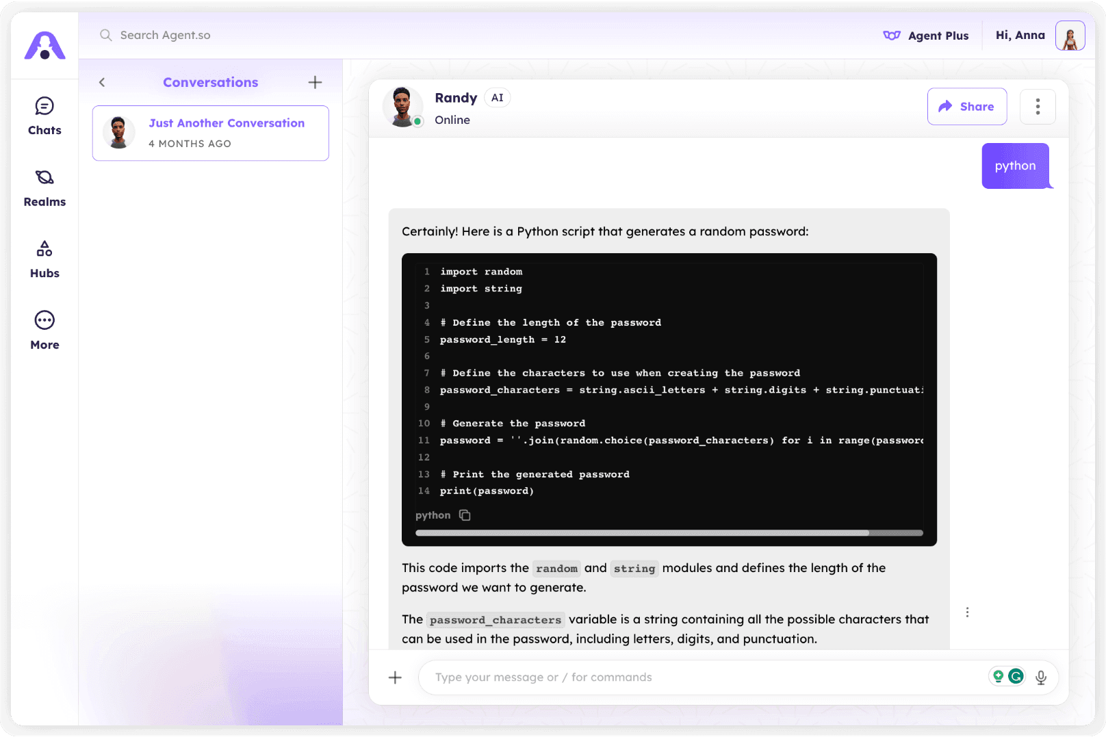 A screenshot of the Agent.so "Chat with Gary, Your Personal AI Standup Comedian for Free" Page